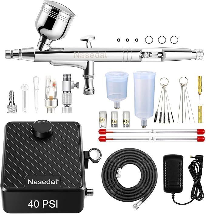 Airbrush kit 40PSI Air Compressor Dual-Action Air